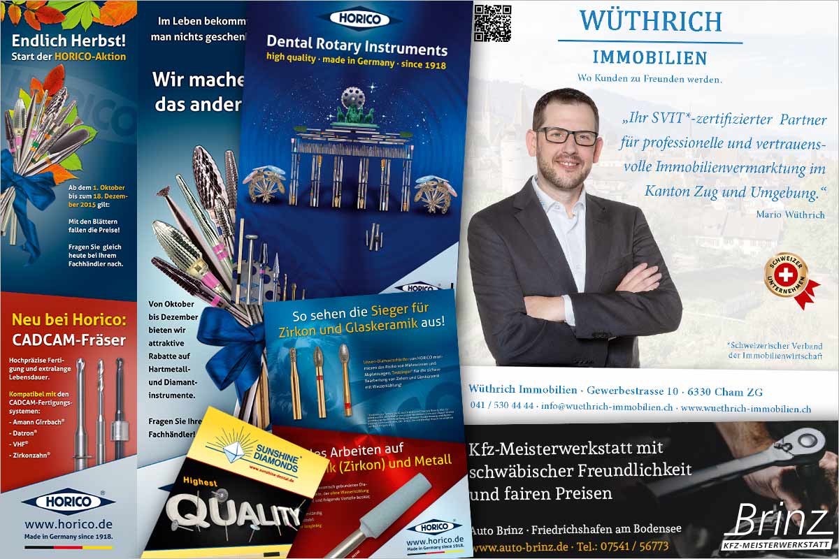 Print-Anzeigen + Werbeanzeigen der Werbeagentur für Feldkirchen und Kirchheim bei München