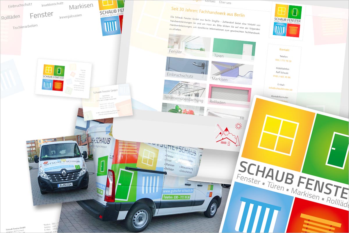 Bildcollage von Referenzen Corporate Design - Werbeagentur für München